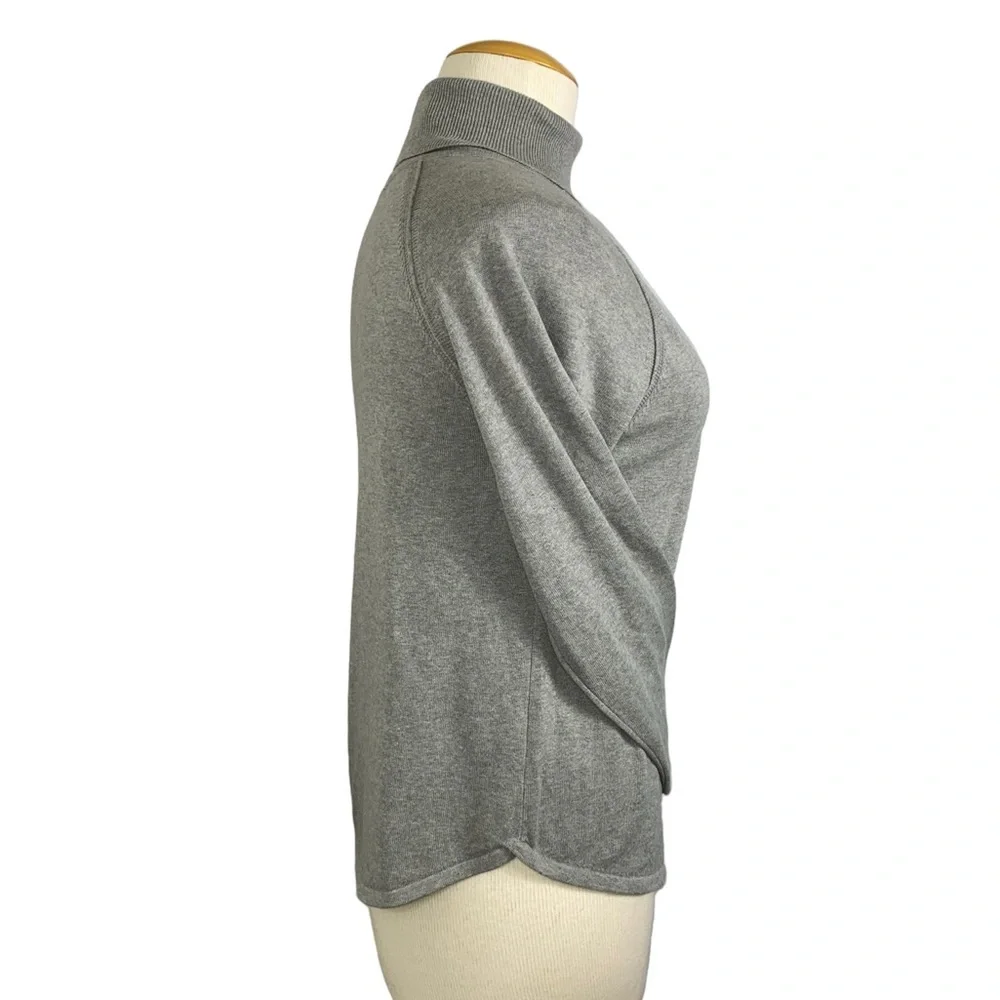 Jeanne Pierre XXL Gray Cotton Turtleneck Sweater NWT